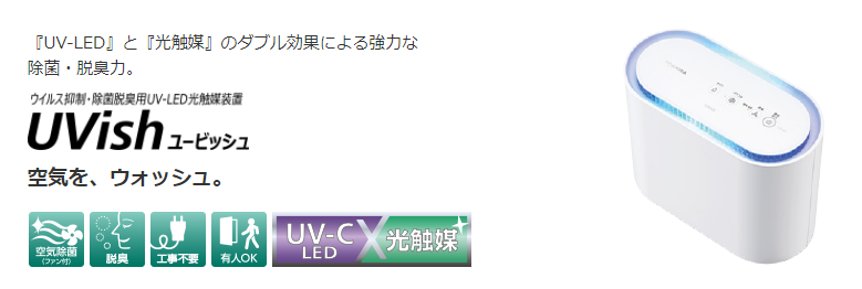 ウイルス抑制・除菌脱臭用UV-LED光触媒装置